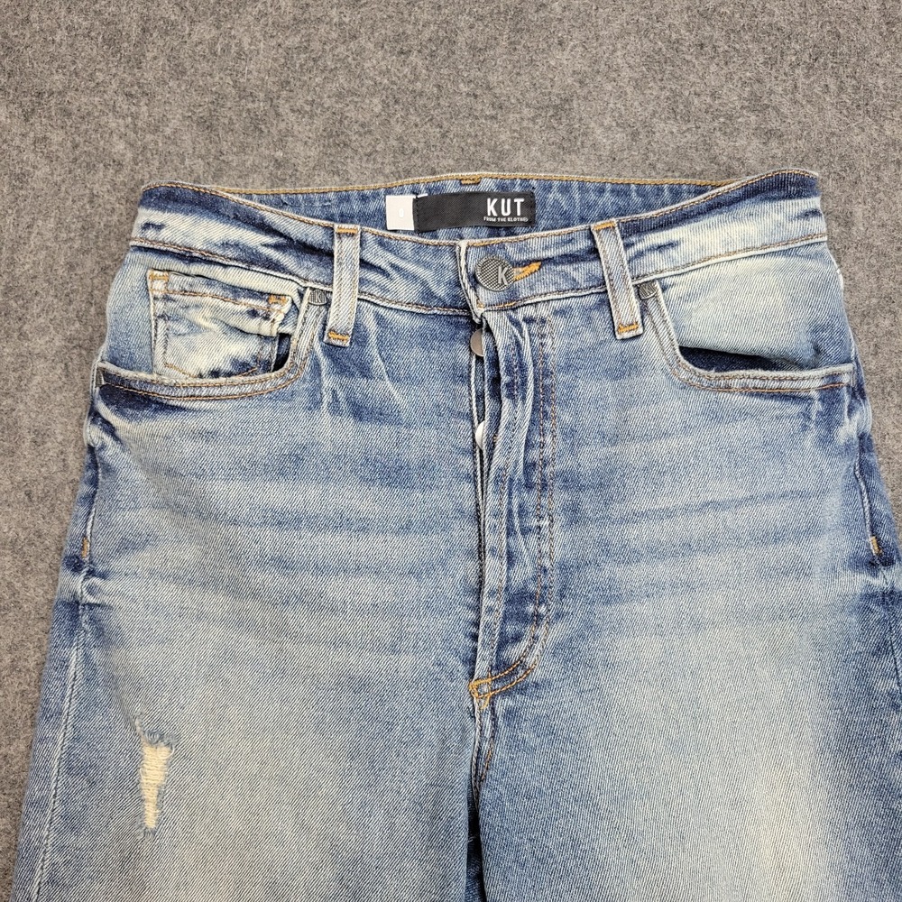 Kut From The Kloth Jeans Womens 0 Blue Denim High Rise Ankle VTG Straight Preppy - Picture 5 of 13